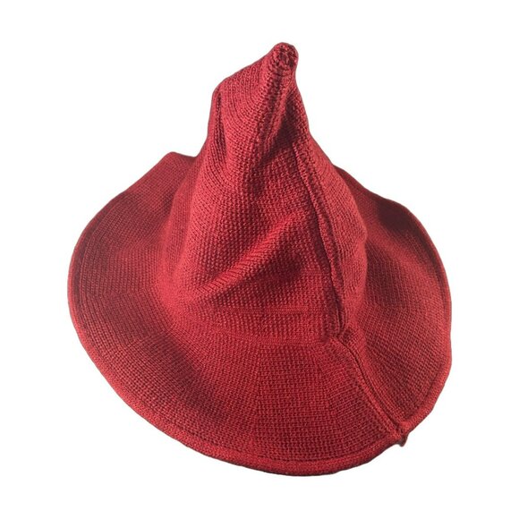 Modern Witch Hat NWT Deep Red + Moon Hair Clip Silvertone w/Stone Pendant NWOT - Picture 6 of 16